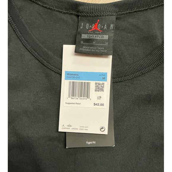 Air Jordan Women’s Ribbed Tank Top Black Size M DX4700-010 - Picture 6 of 8